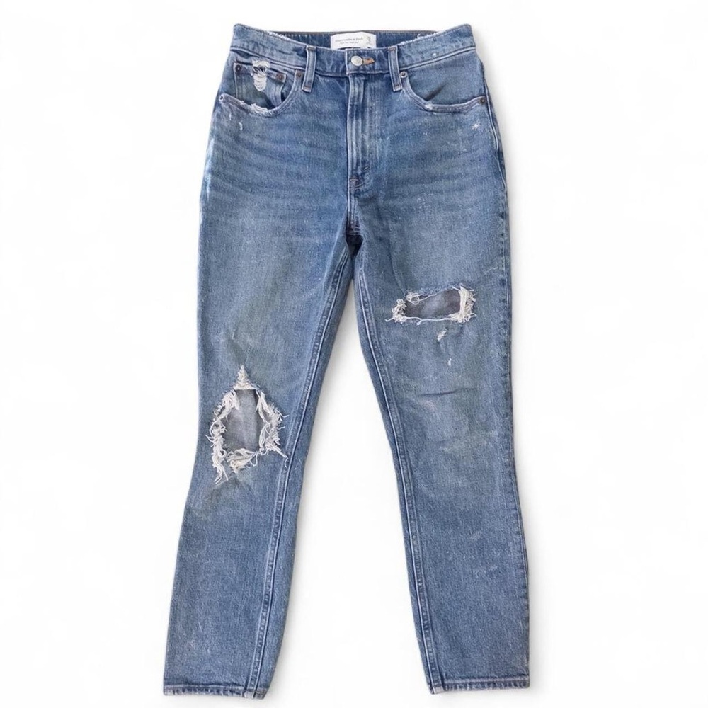 Abercrombie & Fitch High Rise Mom Jeans Distressed Size 25/0